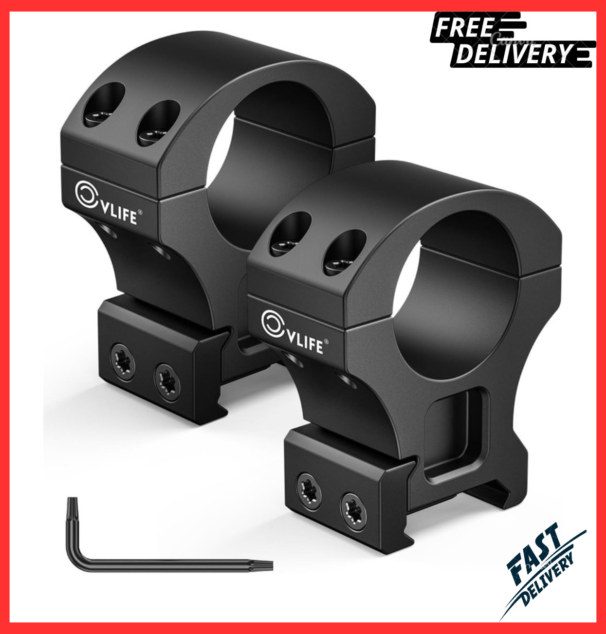 Precision 1 Inch Scope Rings Scope Mount - 2 Pieces