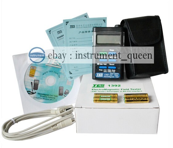 EMF Tester Gauss Electromagnetic Field Meter TES1392  Data logging