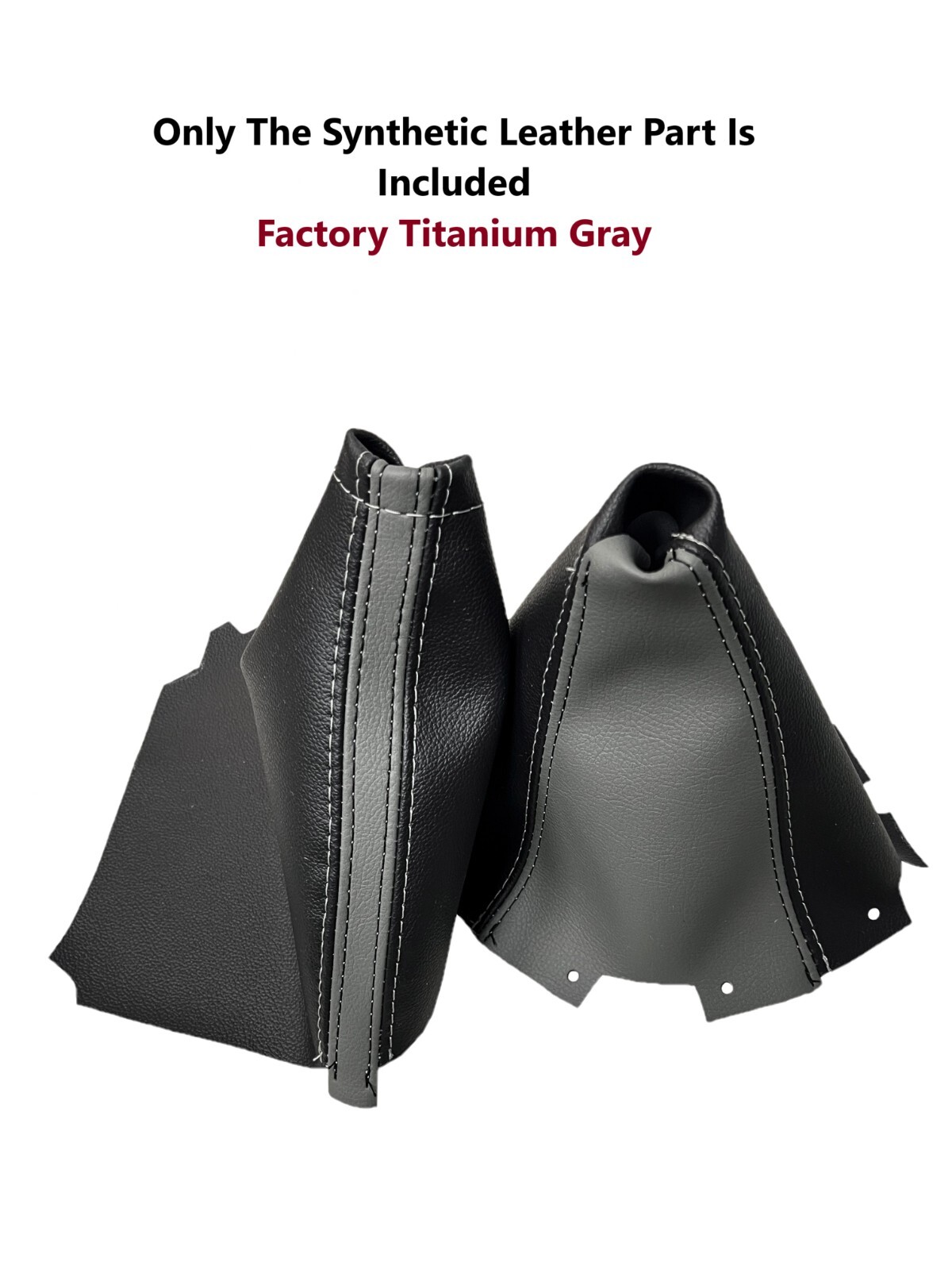 Gray & Black Leather E-brake & Shift Boot Cover For Forester 2009 2010 2011