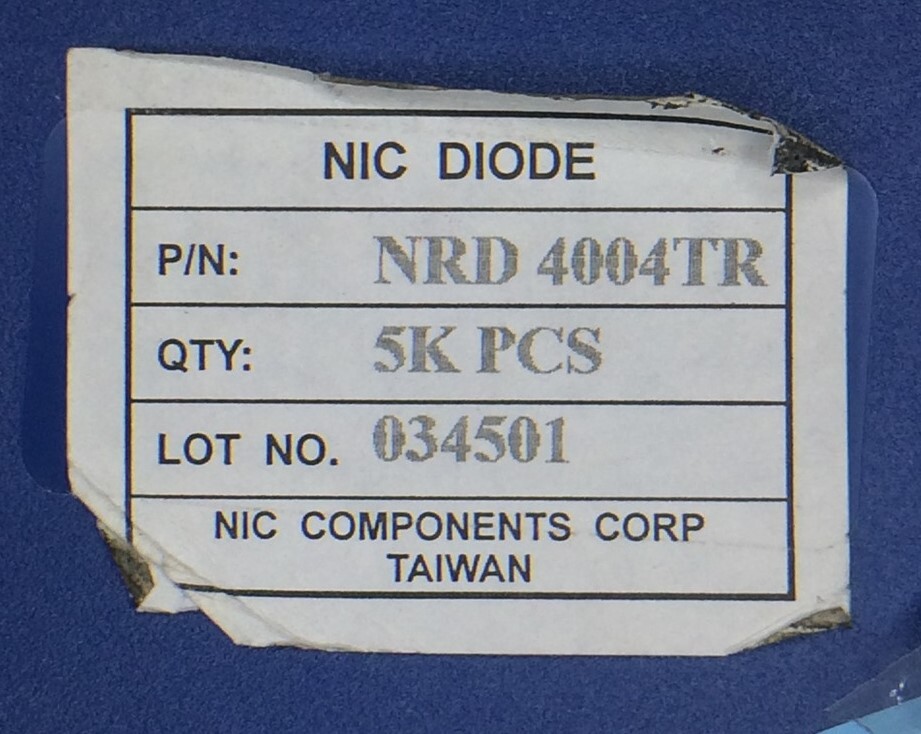 NRD4004 NIC Diode Switching 400V 1A 2-Pin SMA 60 PIECES