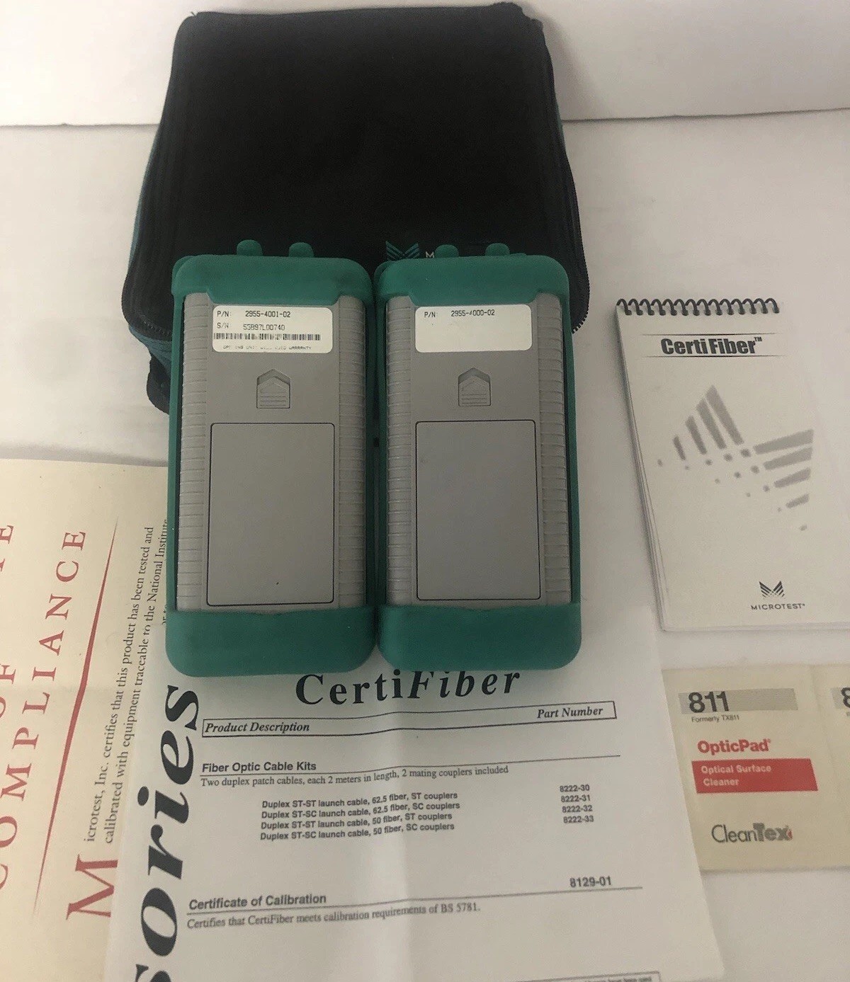 Microtest CertiFiber Optic Advanced certification multimode Fiber Network Excell