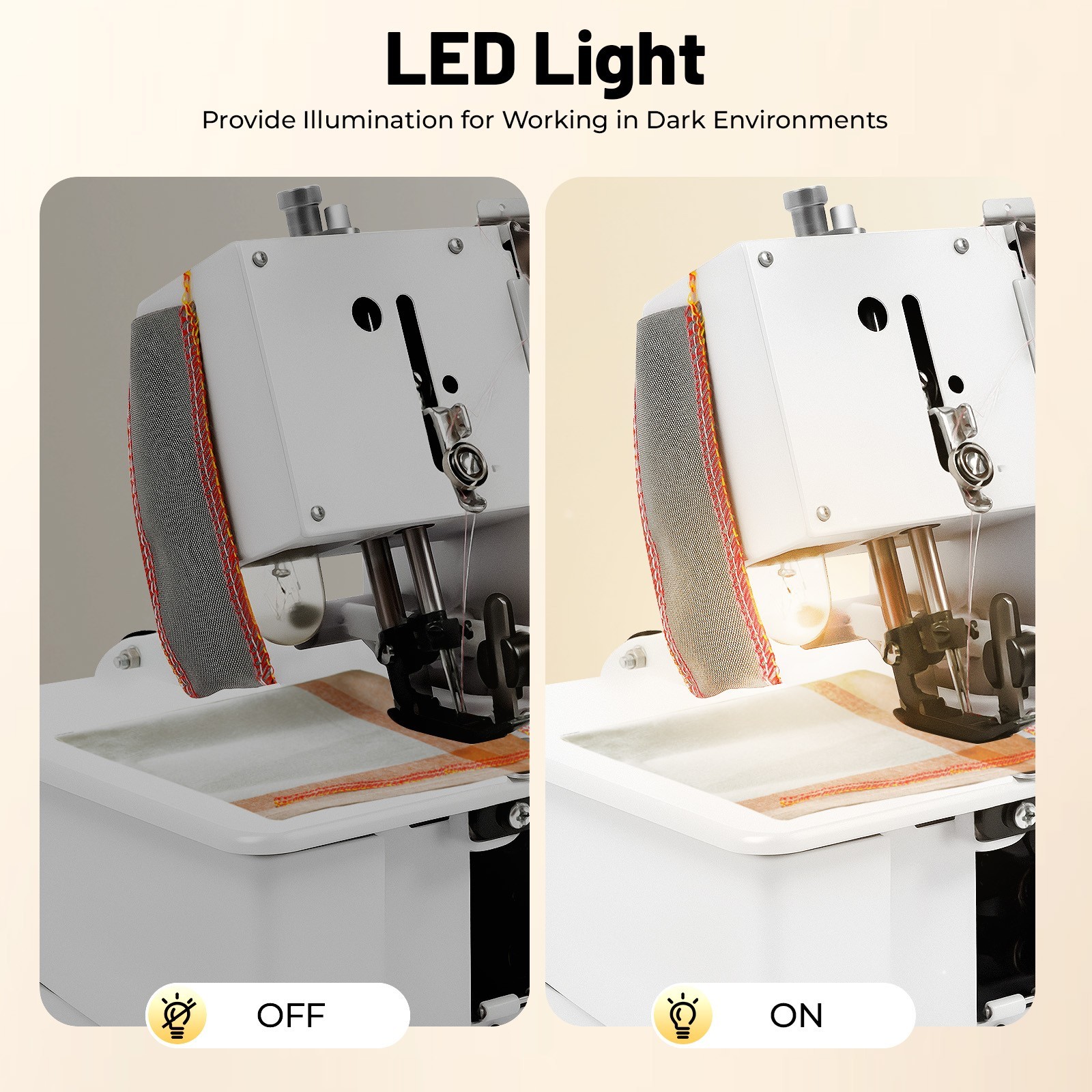 Professional 4 Thread Serger Overlock Sewing Machine 4-Line with Foot Controller