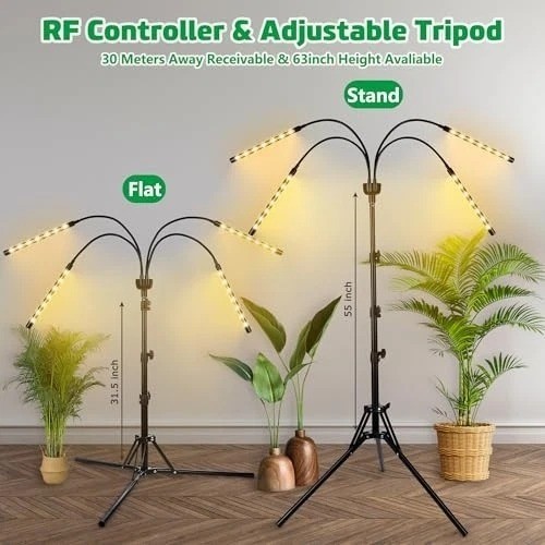InFun Grow Light Adj Tripod Full Spectrum LED Controller 3 Modes Brightness