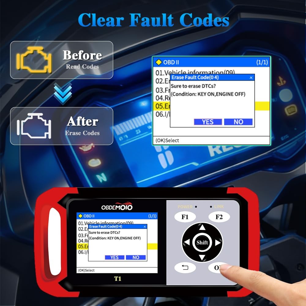 Motorcycle OBD Code Reader ABS ECU Scan Service Reset for Honda, Suzuki, CFMOTO