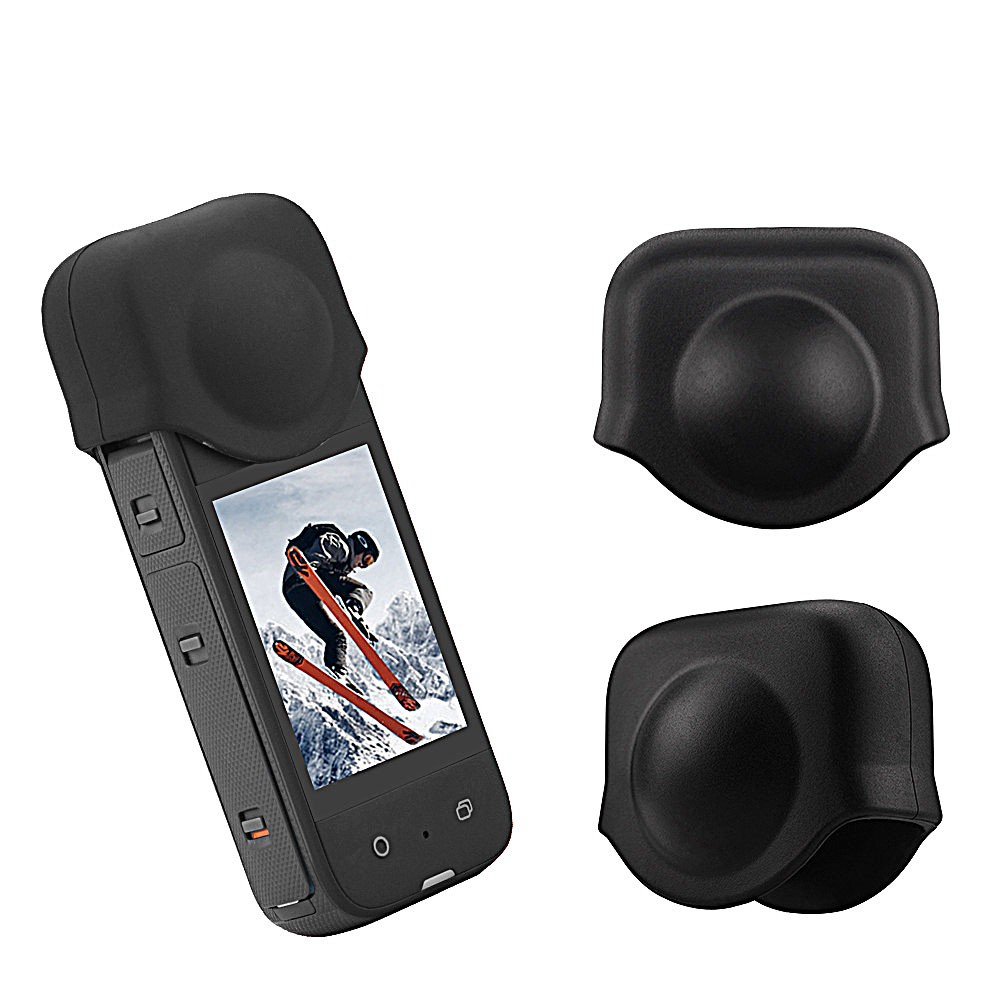 Lens Cap Protector Case Silicone Cover for Insta360 X3 Panoramic Camera Black CW