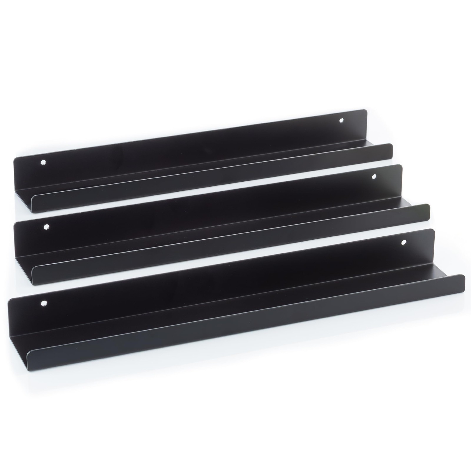 MÖNKE Vinyl Record Shelf - 3 Metal Display Shelves - Wall Mount Now-Playing Viny