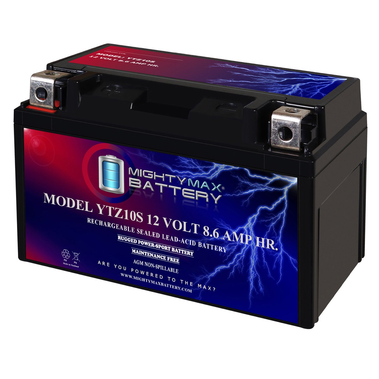 Mighty Max YTZ10S 12V 8.6AH Replacement Battery for EverStart ES-TZ10S