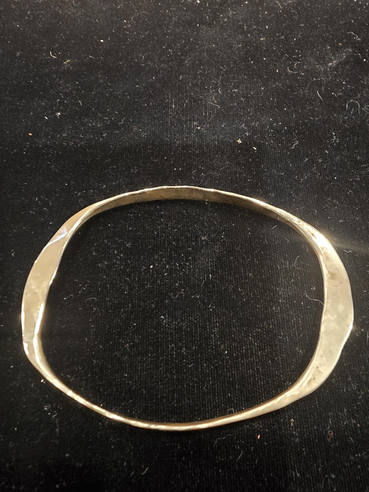 Bronze Hand Hammered Eternity Bangle Stamped AK