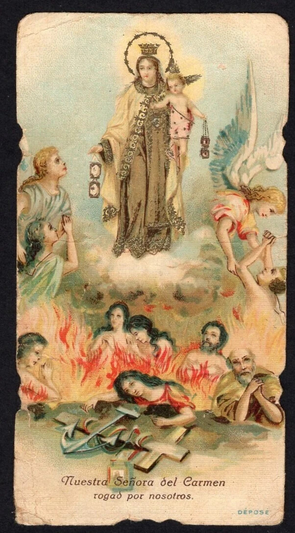Holy card antique de la Virgin del Carmen santino image pieuses estampa