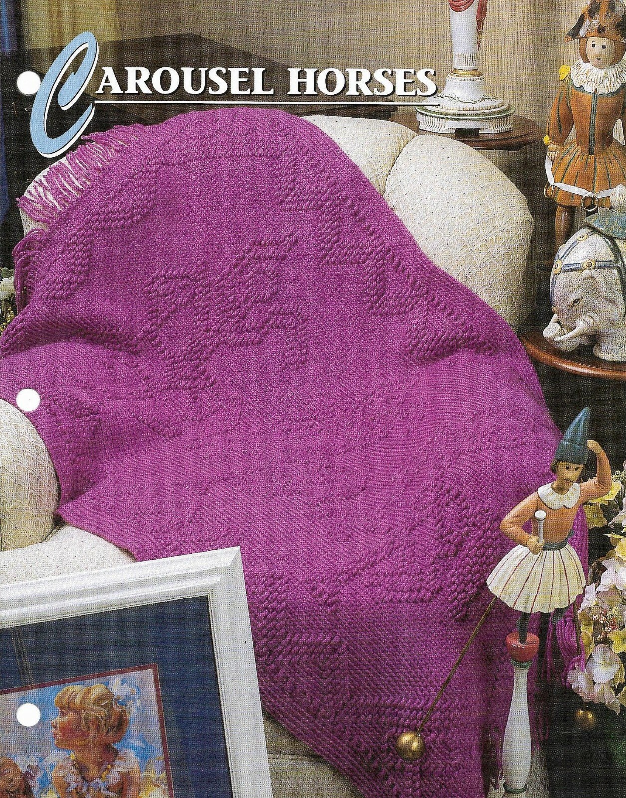 NEW CAROUSEL HORSES AFGHAN ANNIE'S CROCHET AFGHAN CLUB PATTERN INSTRUCTIONS