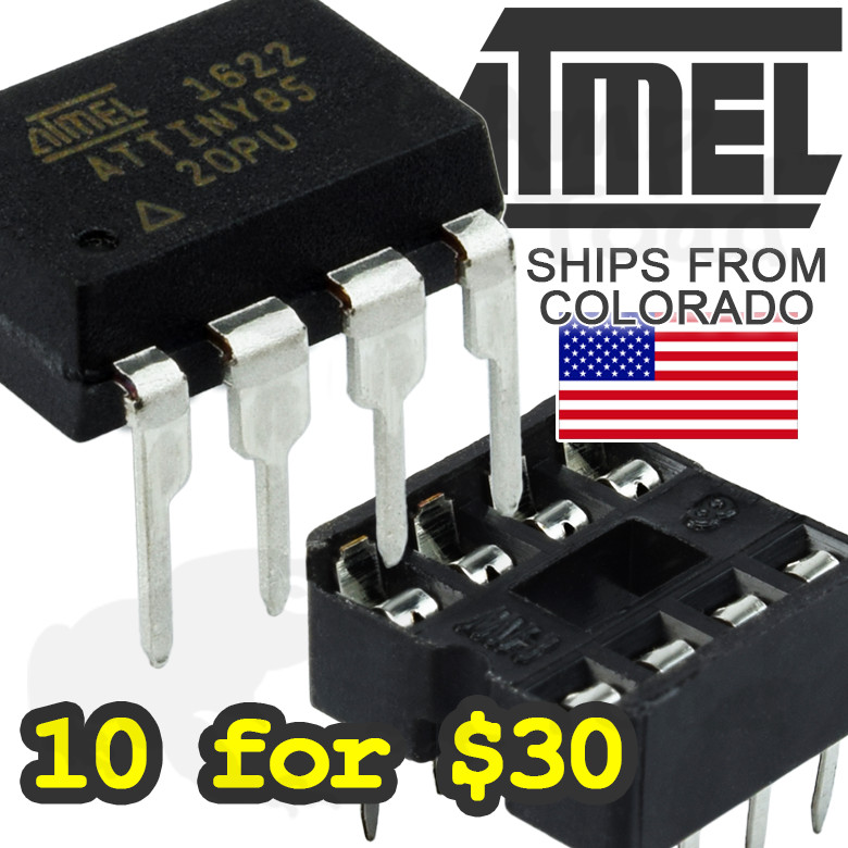 Atmel ATTiny85 with or without 8 Pin DIP Socket