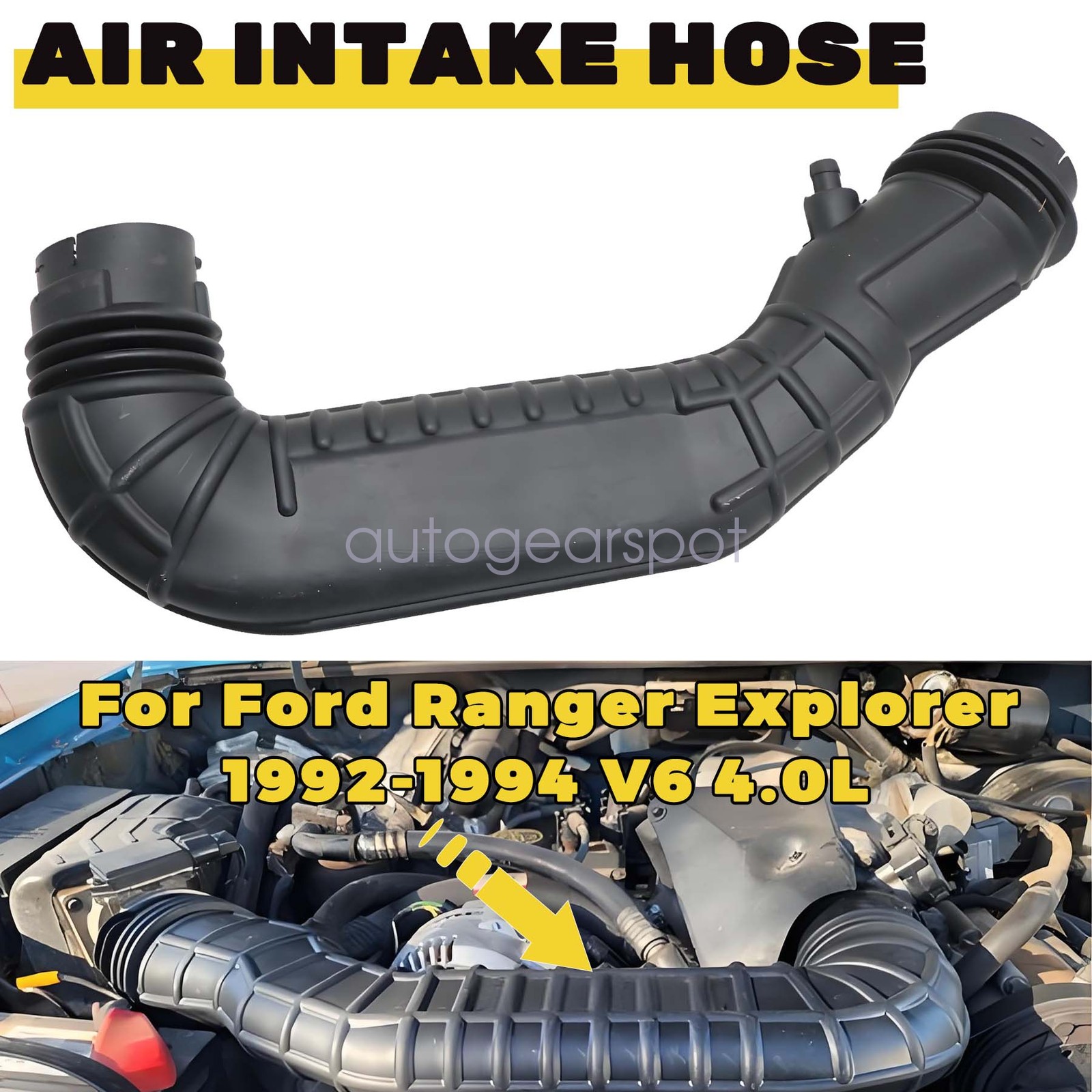 F47Z-9B659-A Air Intake Hose Fit for Ford Ranger/Explorer 1992-1994 V6 4.0L