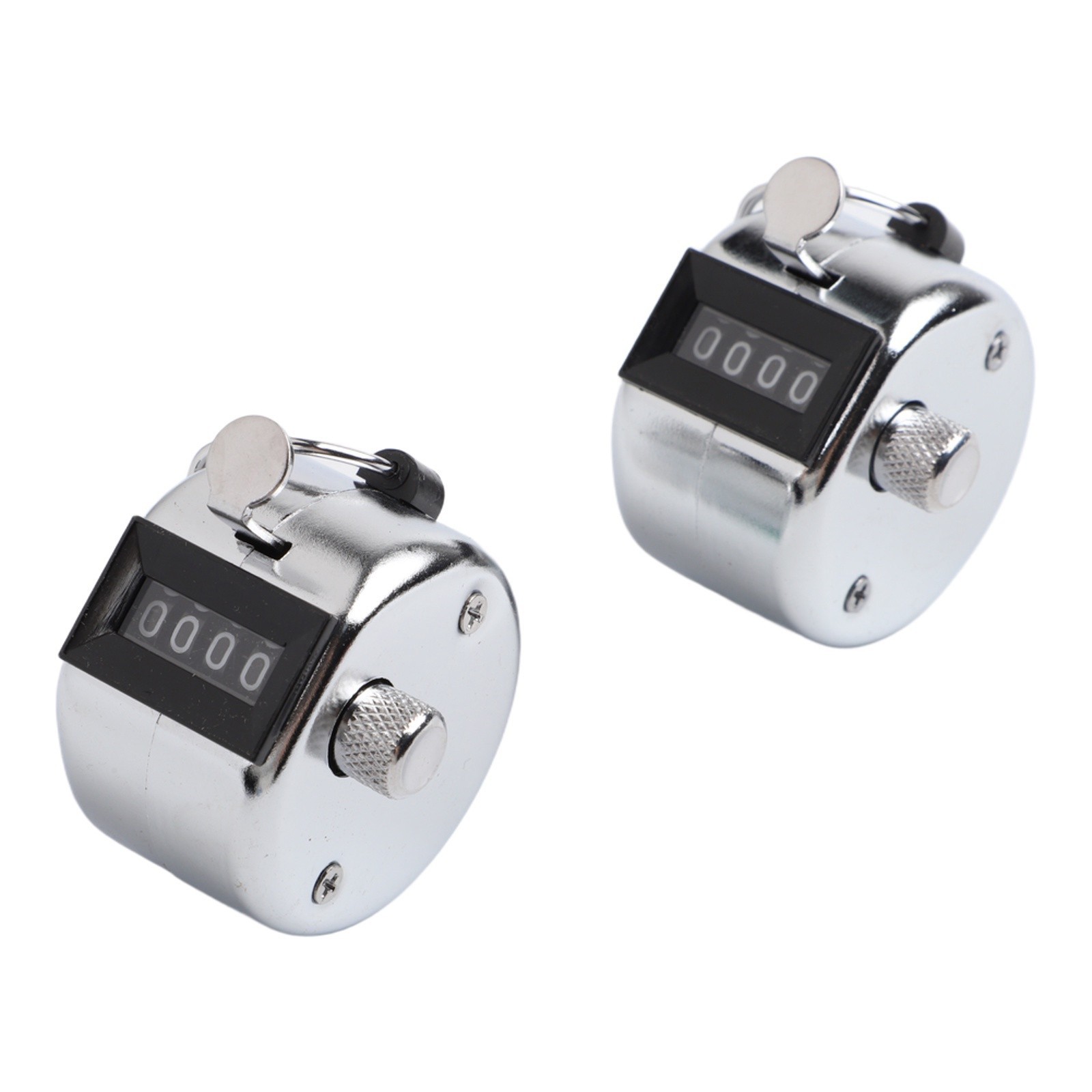 Handheld Manual Click Counter 2pcs Metal 4 Digit Tally for Counting Activities