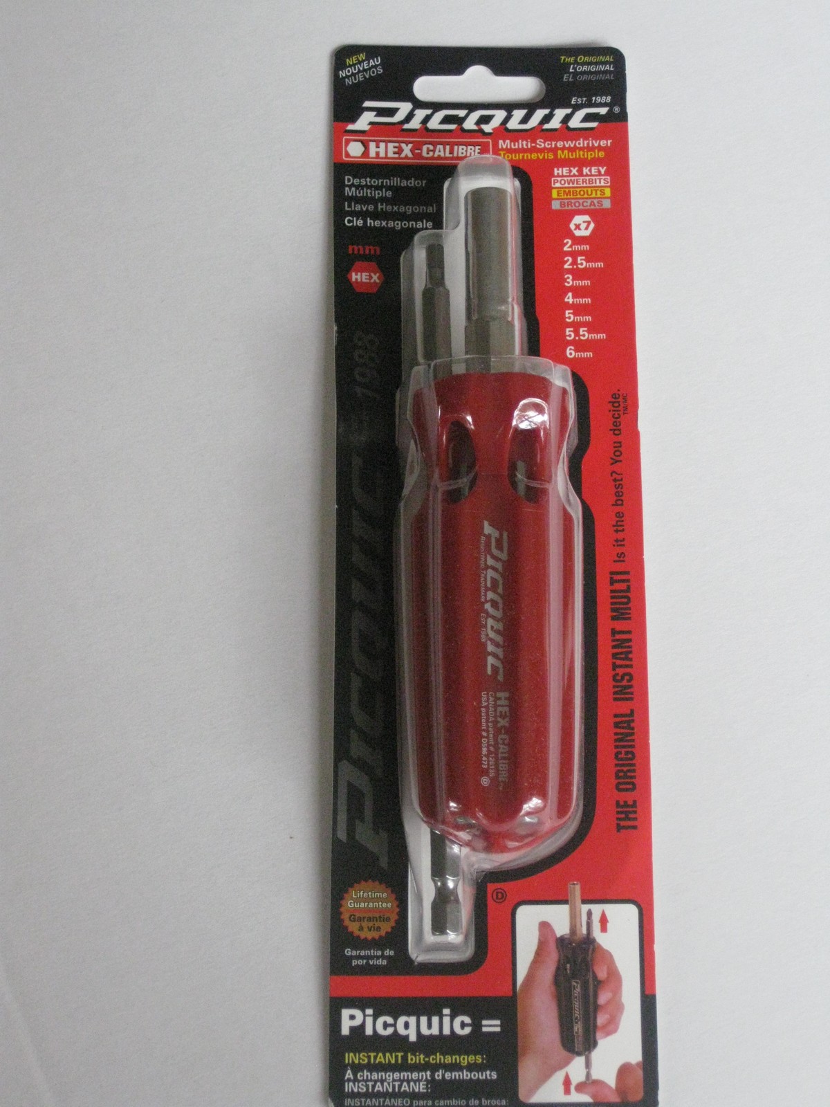 PICQUIC HEX-Calibre MM Multi Bit Driver with 7 MM Hex Key Powerbits #88153