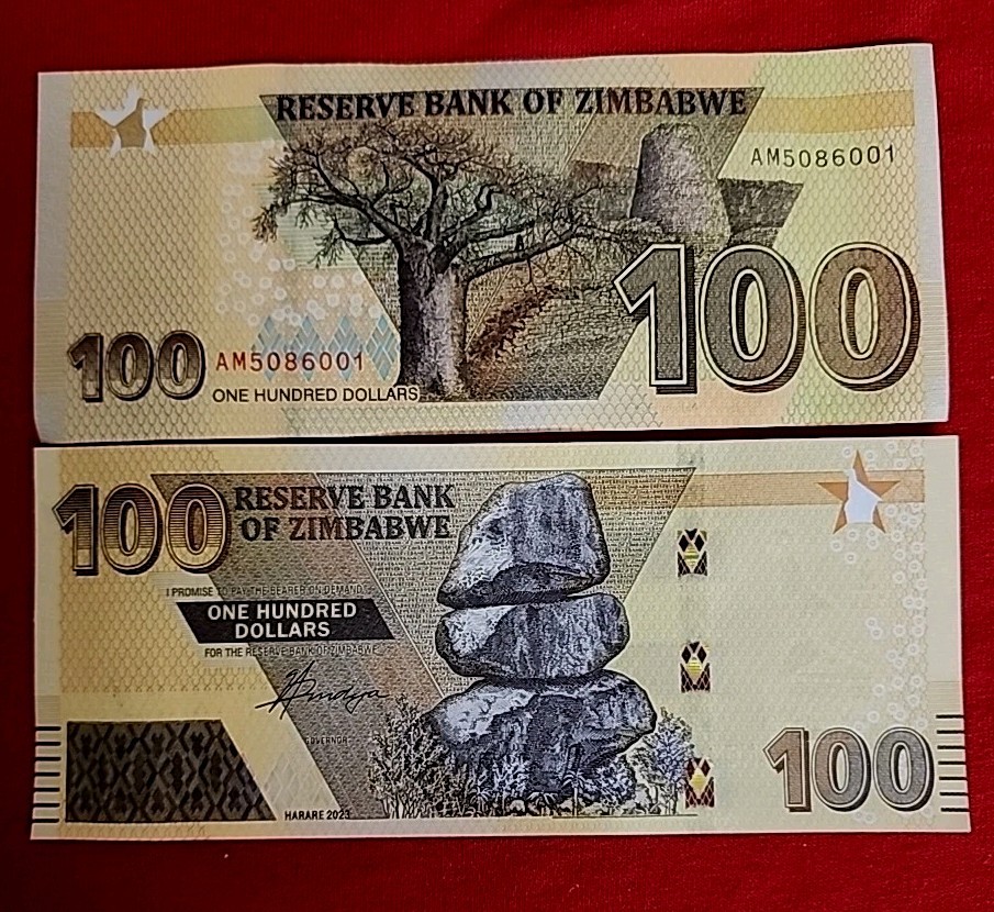Paper Money From Zimbabwe 100 Dollars ISSUED 2020 UNC Free Shipping