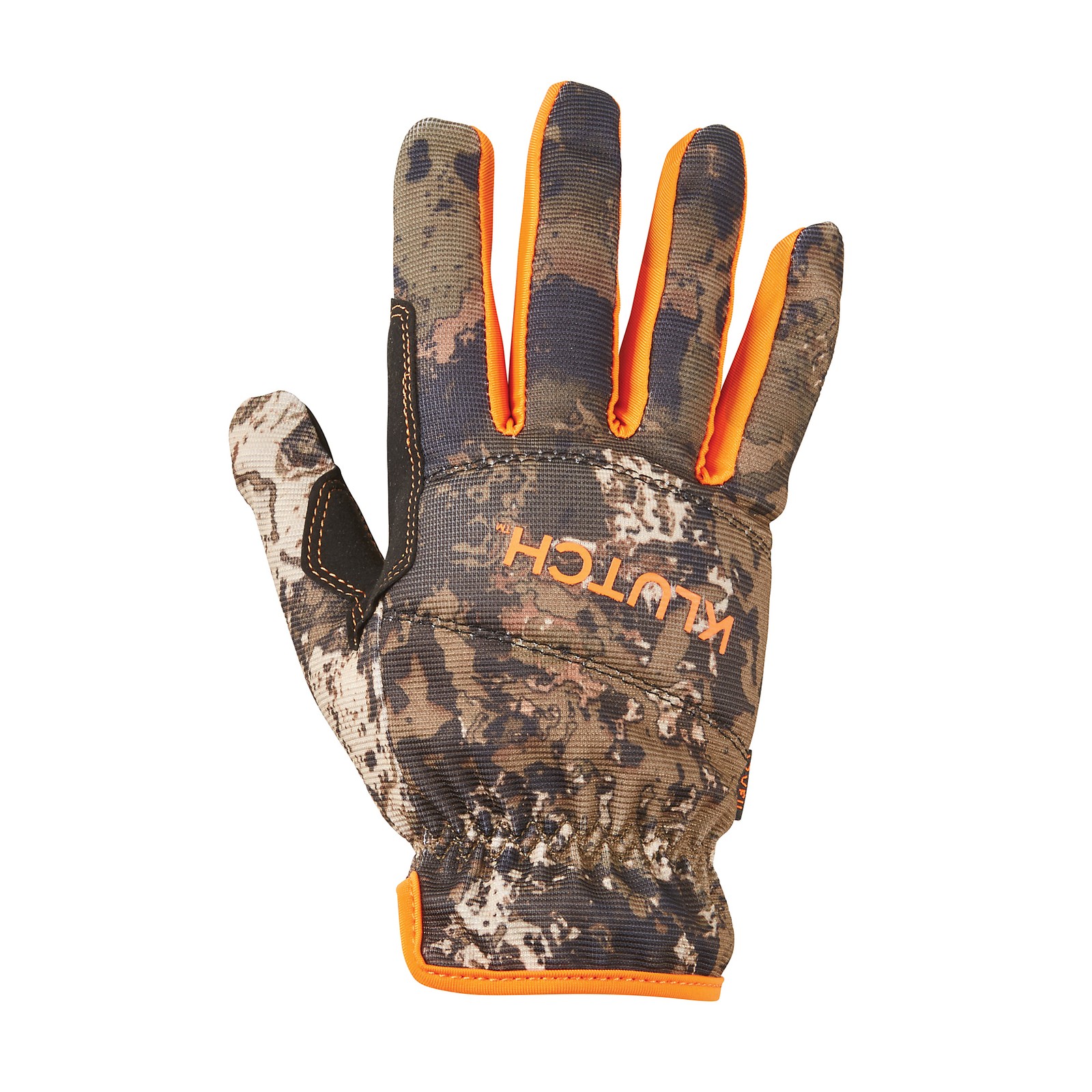 Klutch Camo Utility Gloves, Black/Orange/Camo, XL