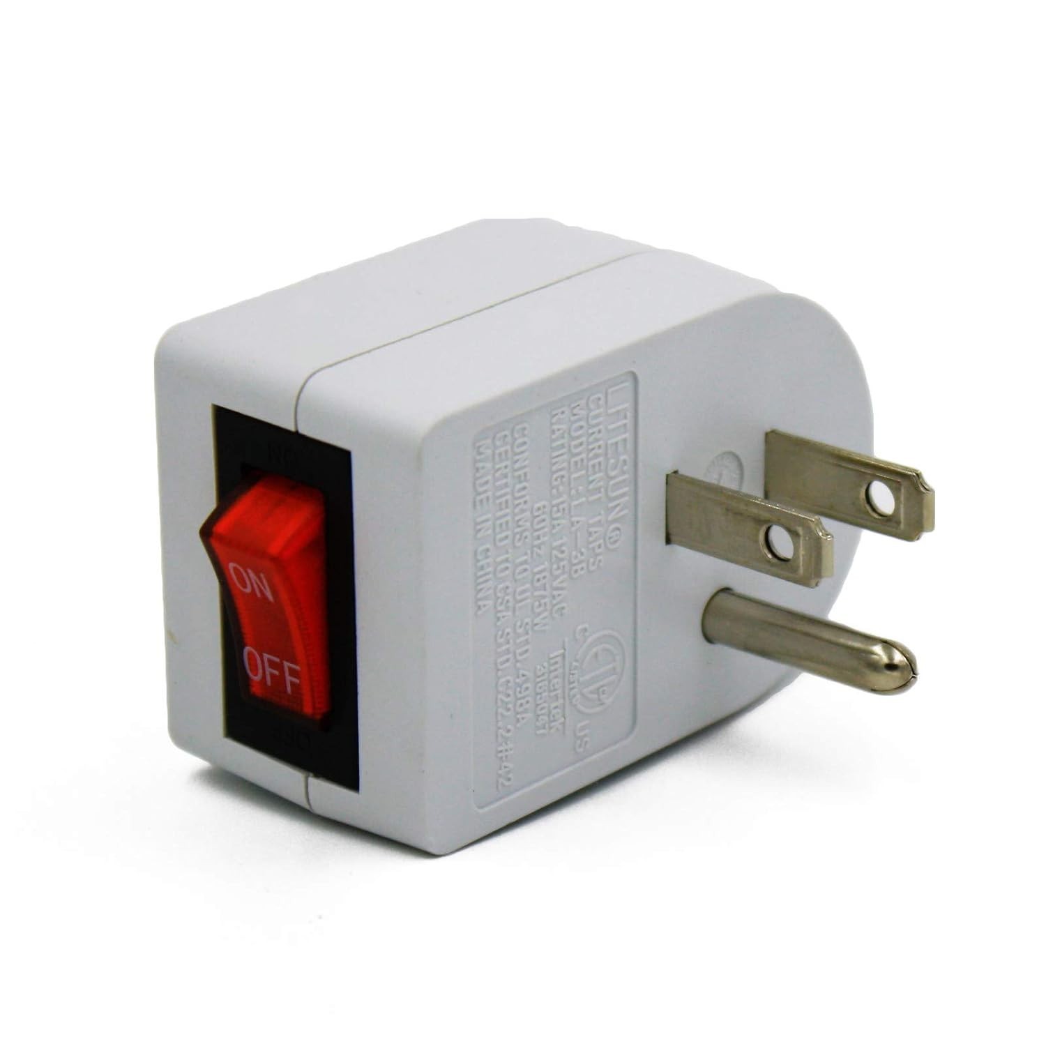 Convenient 15A White On/Off Switch with Red Indicator Light - Certified