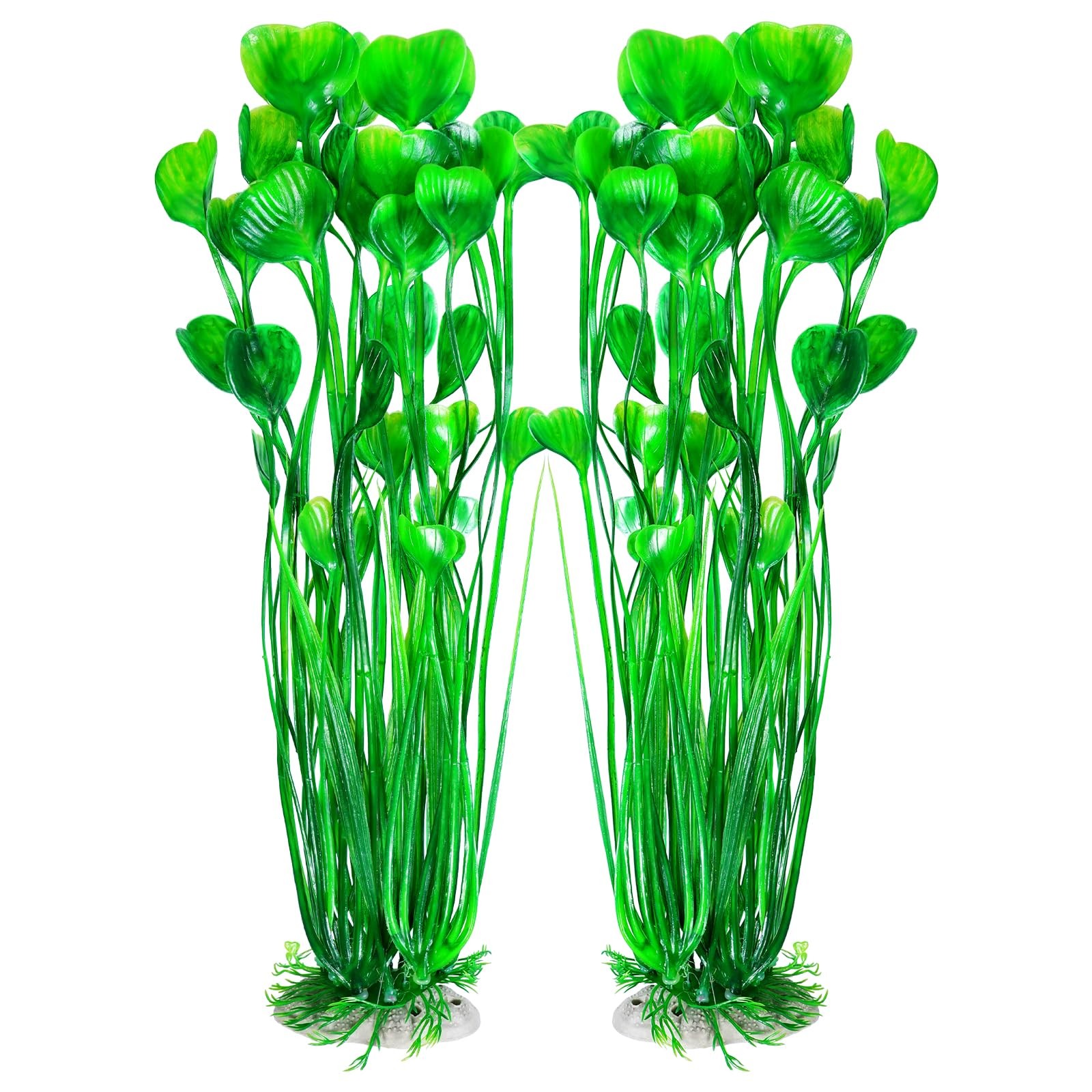 AQUANEAT Artificial Fish Tank Plants, Plastic Aquarium Accessories Green