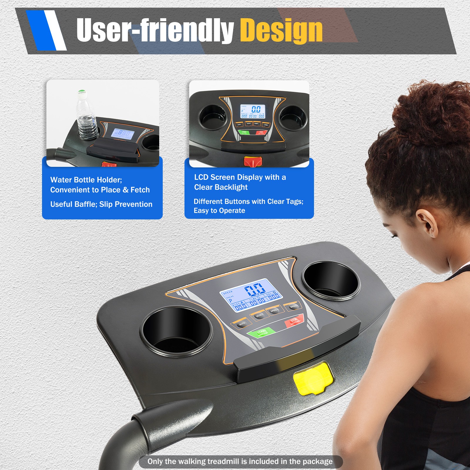 Electric Treadmill Home Elderly Walking Pad Machine Folding Frame Fitness Gym