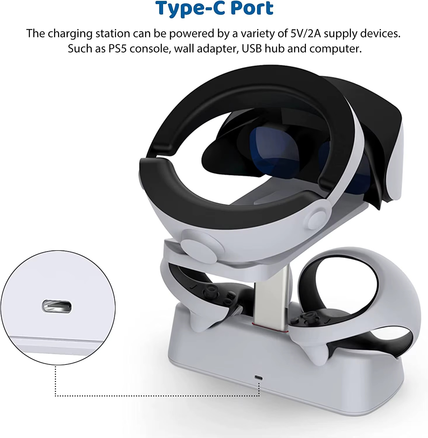 Controller Charging Station With Indicator Lights for PS5 VR2