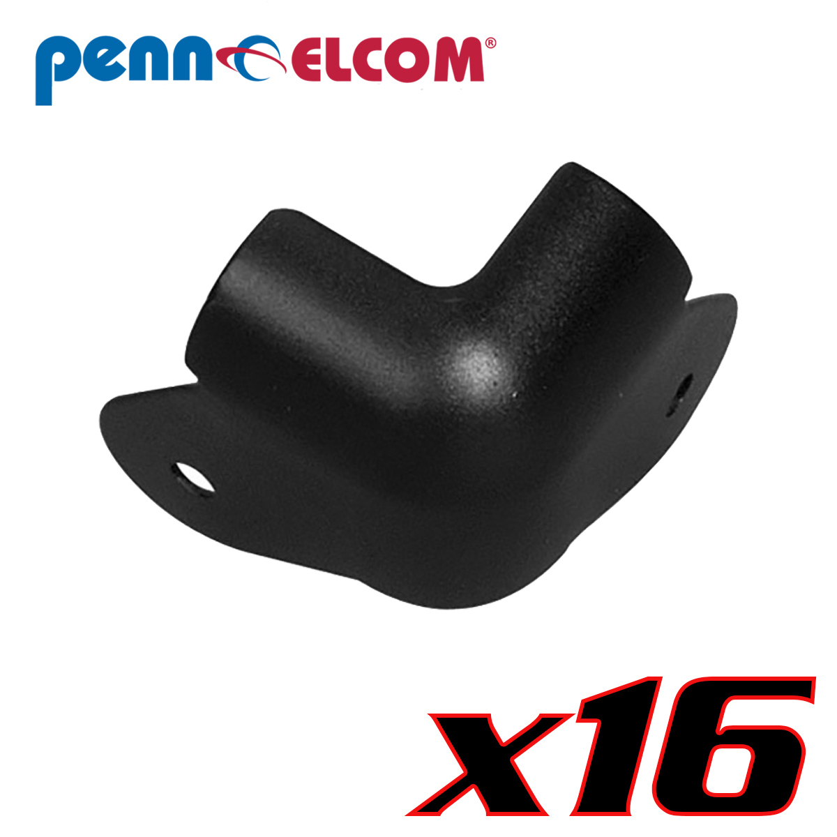 16 Pack Penn Elcom C1824K High Quality Metal Steel Cabinet Corner Black 2 Leg