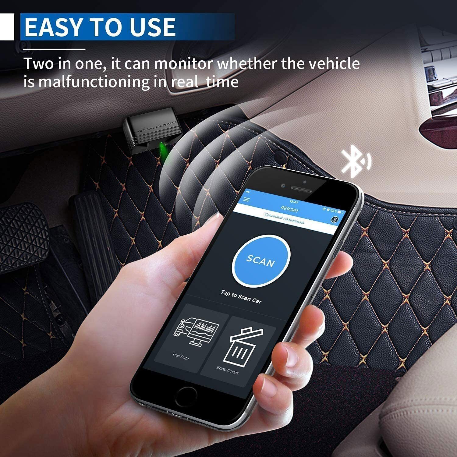 INNOVA 6000P Bluetooth OBD2 Scanner Diagnostic Code Reader Scan Tool ABS/SRS