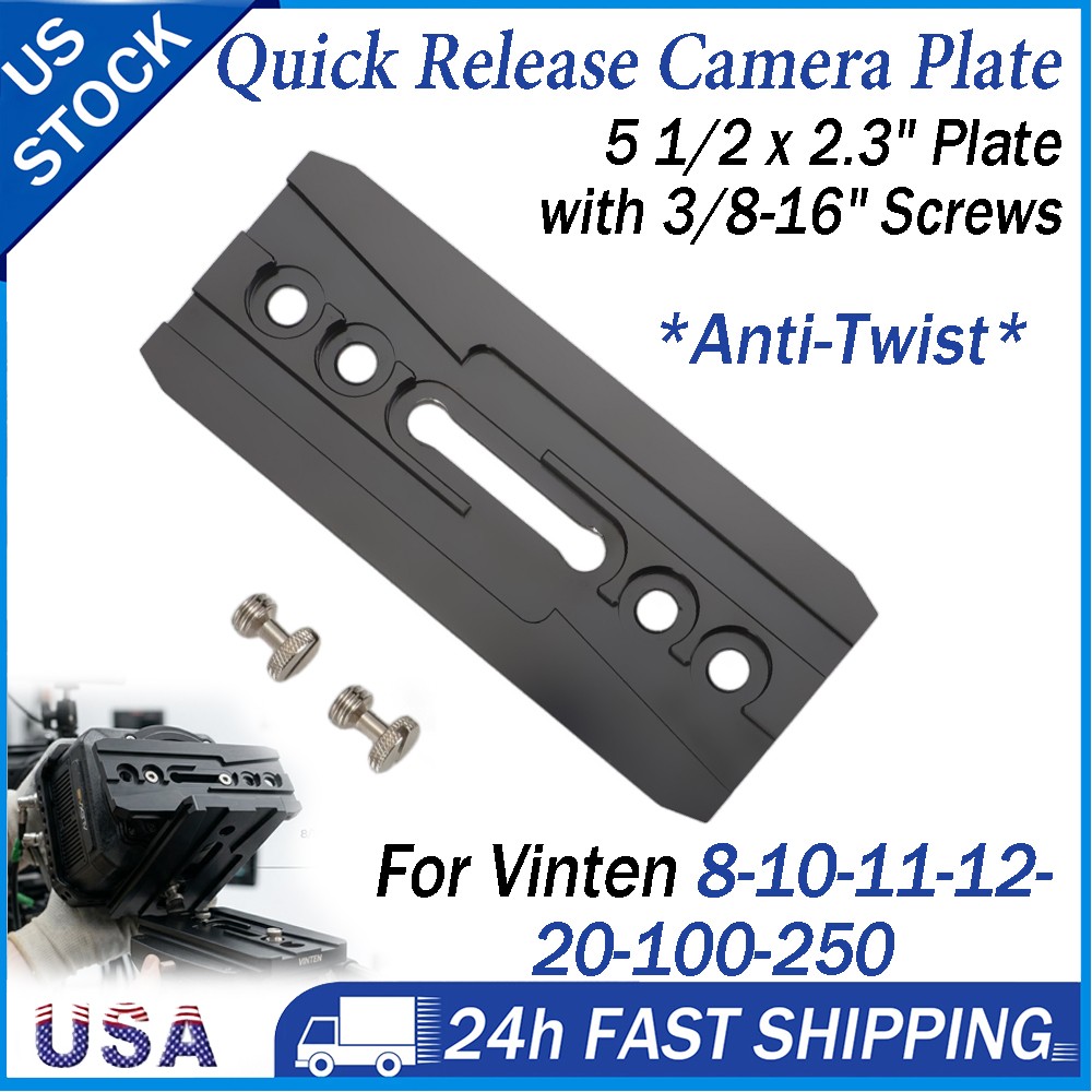 Quick Release CAMERA Plate Kit for Vinten 8-10-11-12-20-100-250 wedge-lock heads
