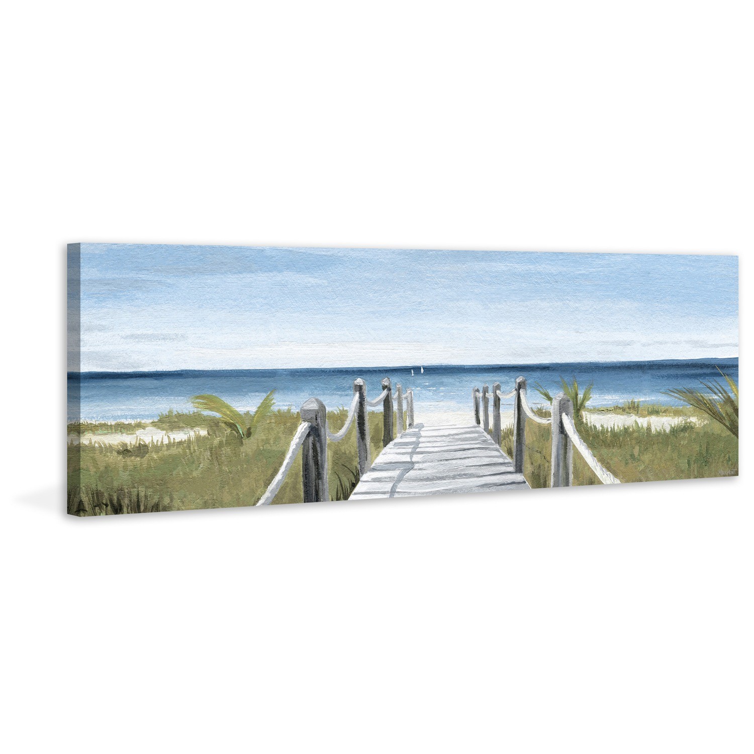 Marmont Hill Beach Walkway Painting Print on Wrapped Canvas