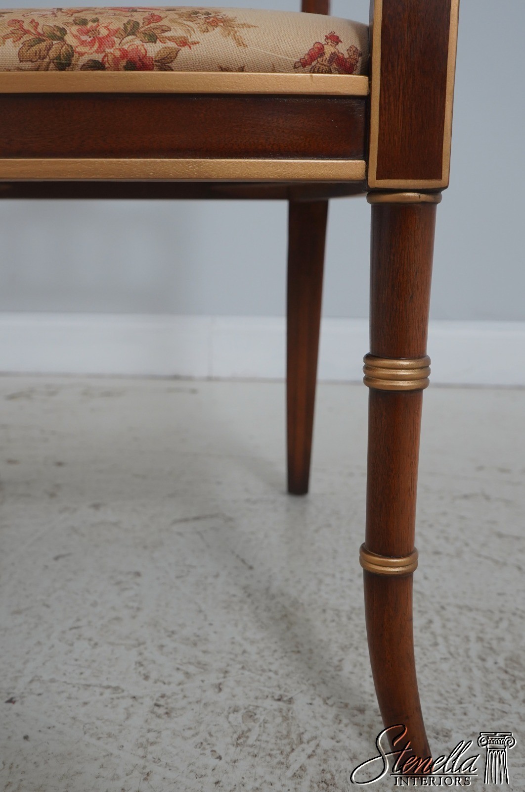 71774: Pair HICKORY CHAIR Regency Style Mahogany Armchairs