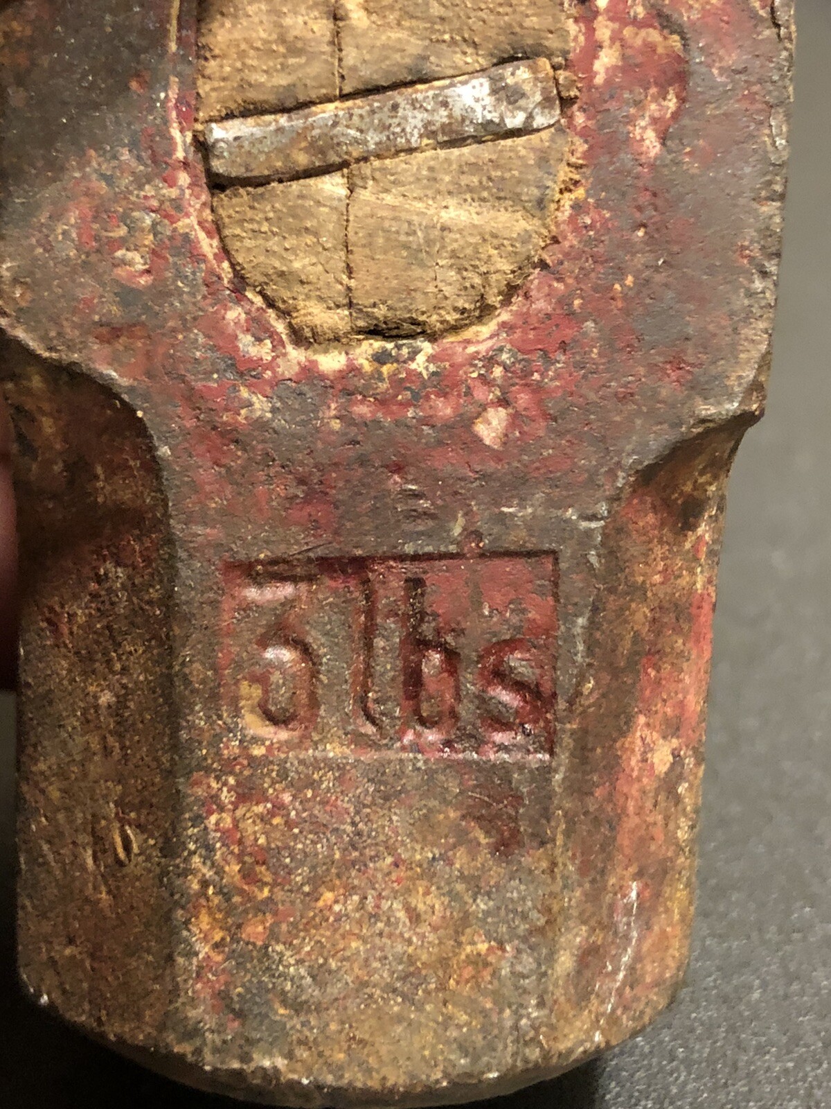 Vintage 3 lb Sledgehammer Head Red Made in Spain