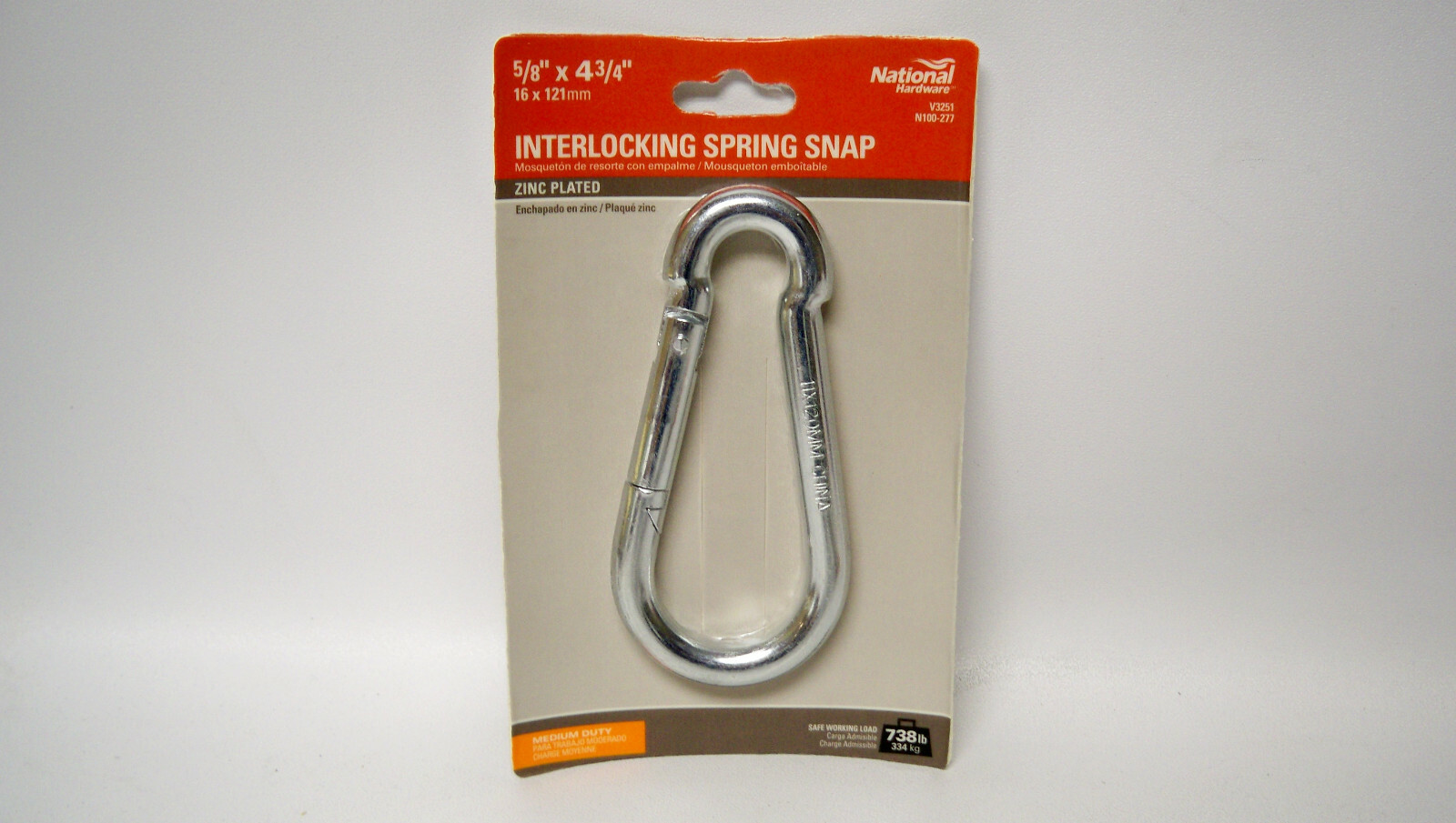 National Hardware 5/8" x 4-3/4" Interlocking Spring Snap N100-277 (Qty 2)