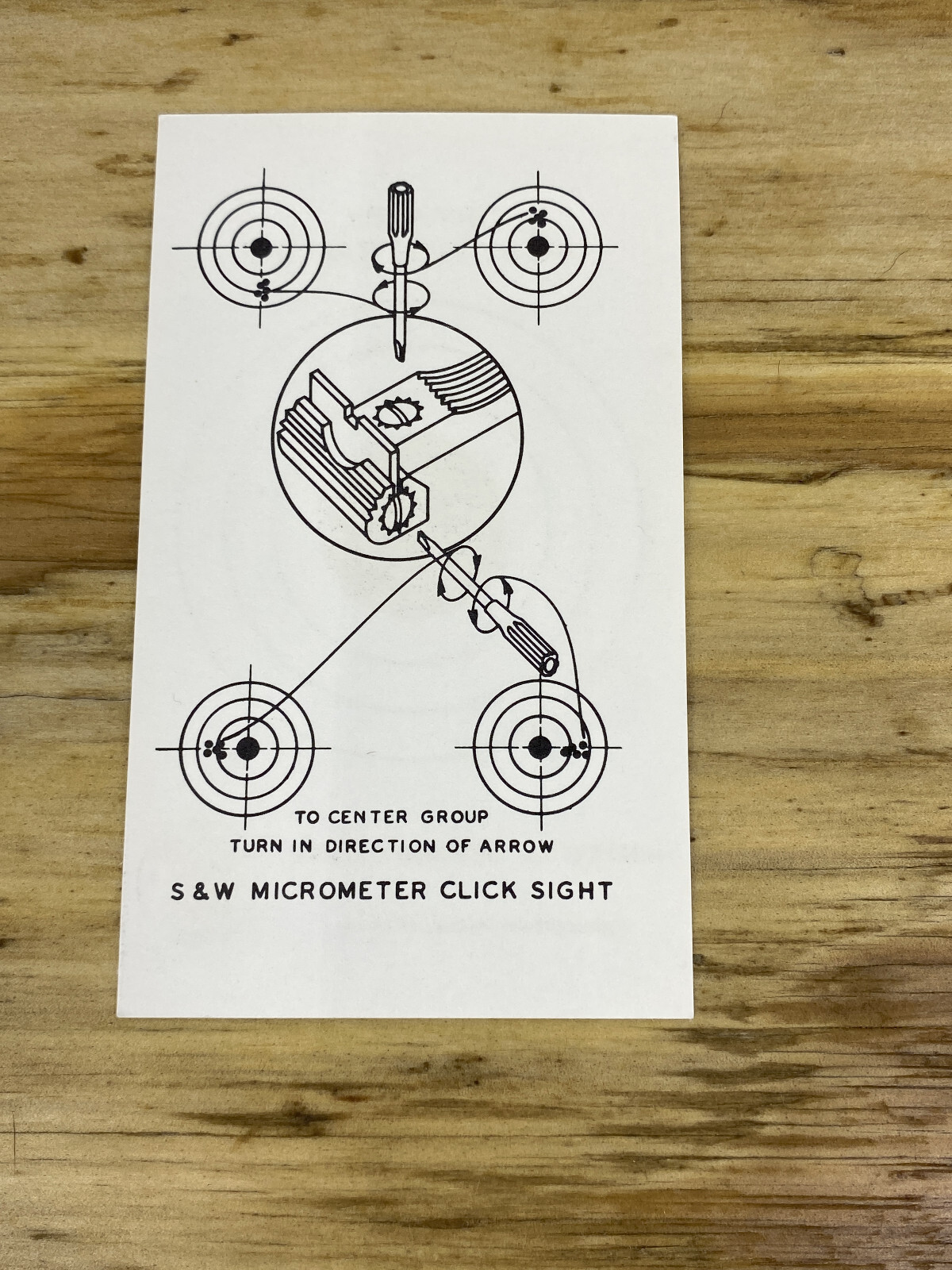 Rare S&W DRY FIRE PRACTICE TARGET ORIGINAL SIGHT ADJUSTMENT INSTRUCTIONS