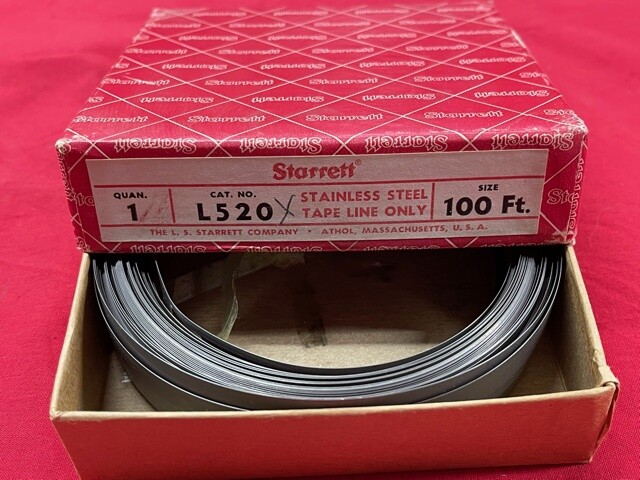 Starrett L520-100 Stainless Steel Replacement Tape Line, 100'  IN STOCK