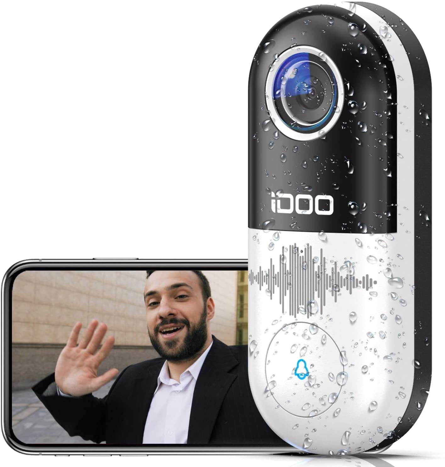 iDOO Smart Home Wired Video Doorbell & Chime - 1080p HD Night Vision 2-Way Audio
