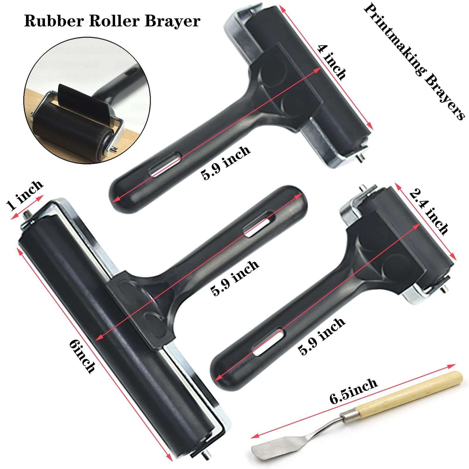 Soft Rubber Brayer Rollers for Crafting Brayer Rollers for Printmaking Brayer...