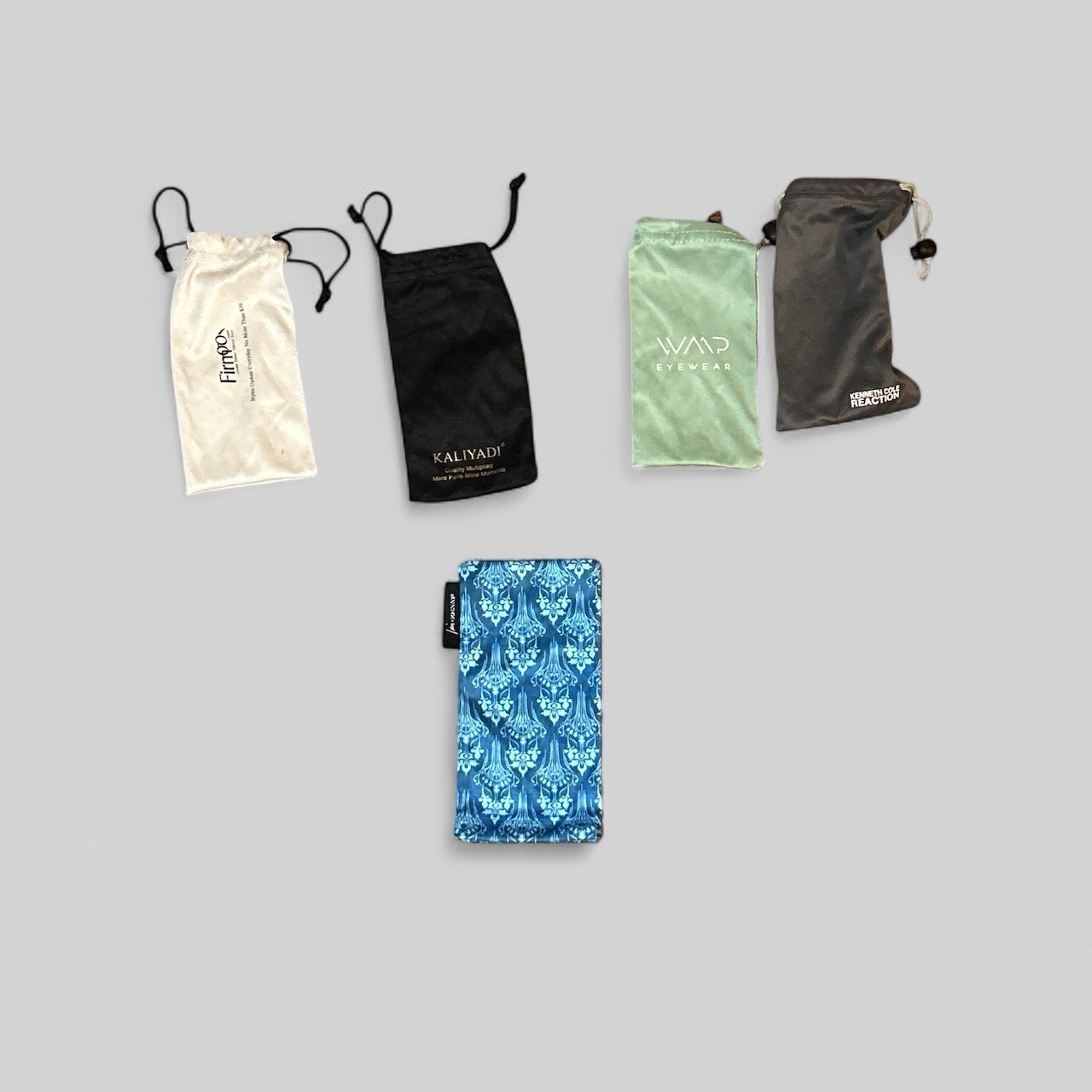 Mixed Lot 5 Soft Eyeglass Pouch Bags Multi Color Sunglass Holders