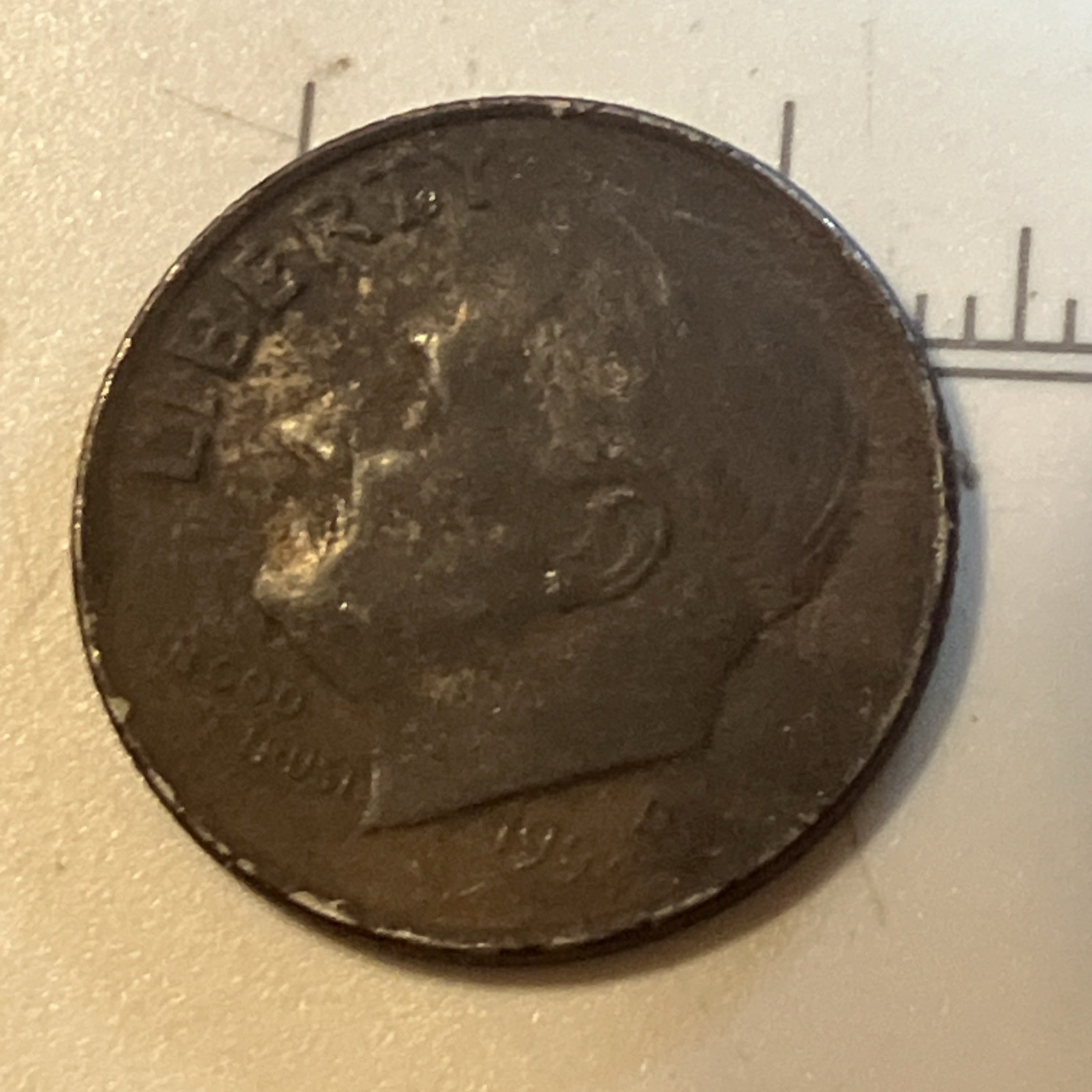1994 D Improperly Annealed Dime Error Brown Copper Color