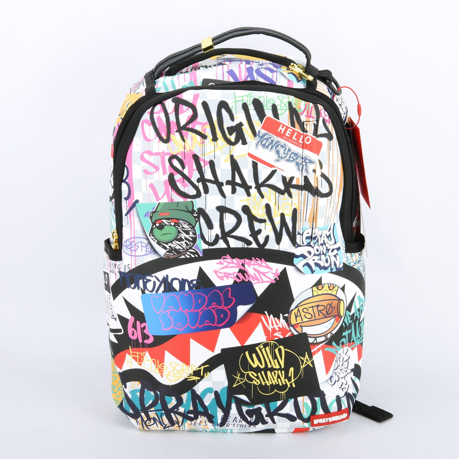 Sprayground Shark Poetry Create Another Day Dlxsv Backpack Zippered Graffiti