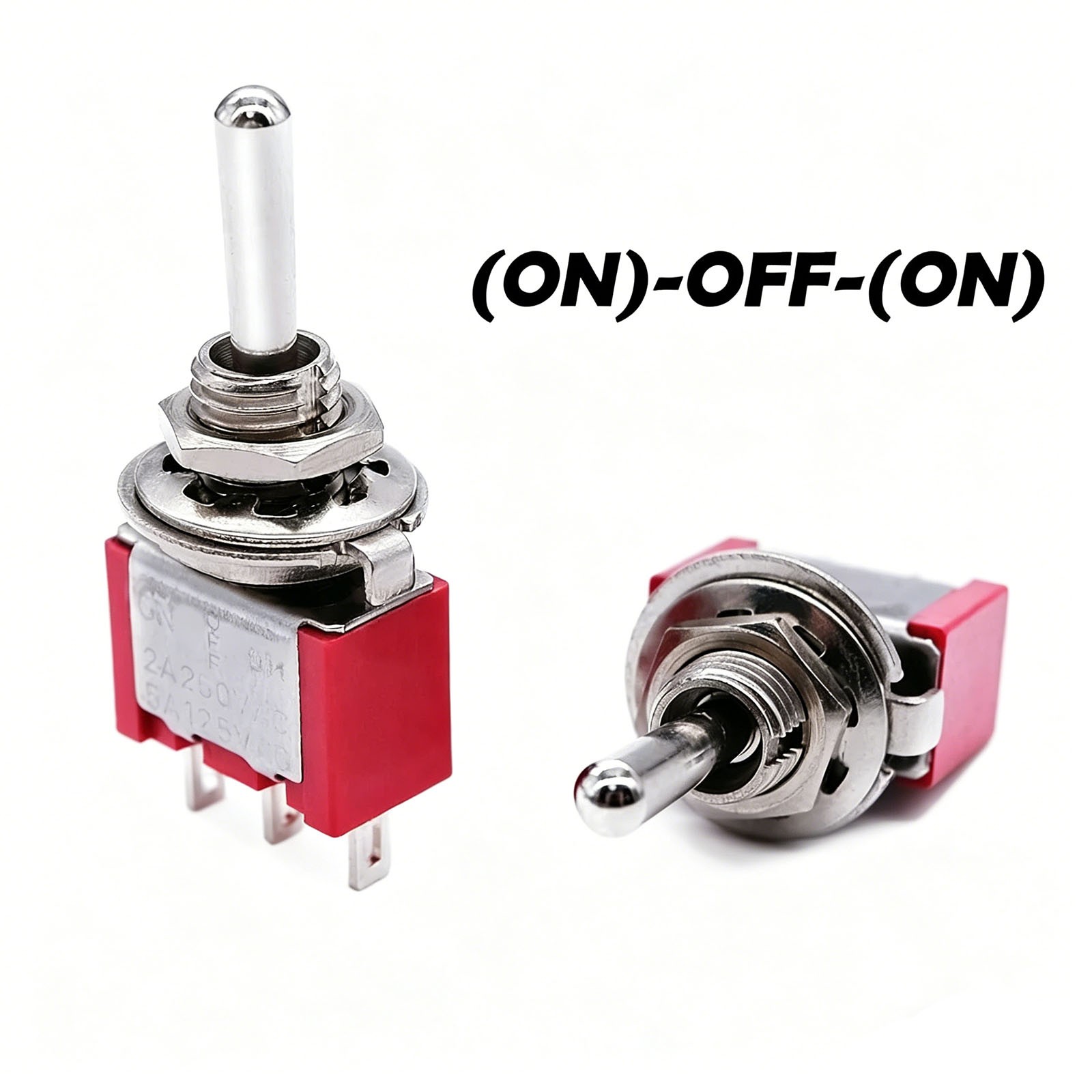 5pcs Maintained Mini Miniature Toggle Switch 3 Terminal 3 Position SPDT ON/Off..
