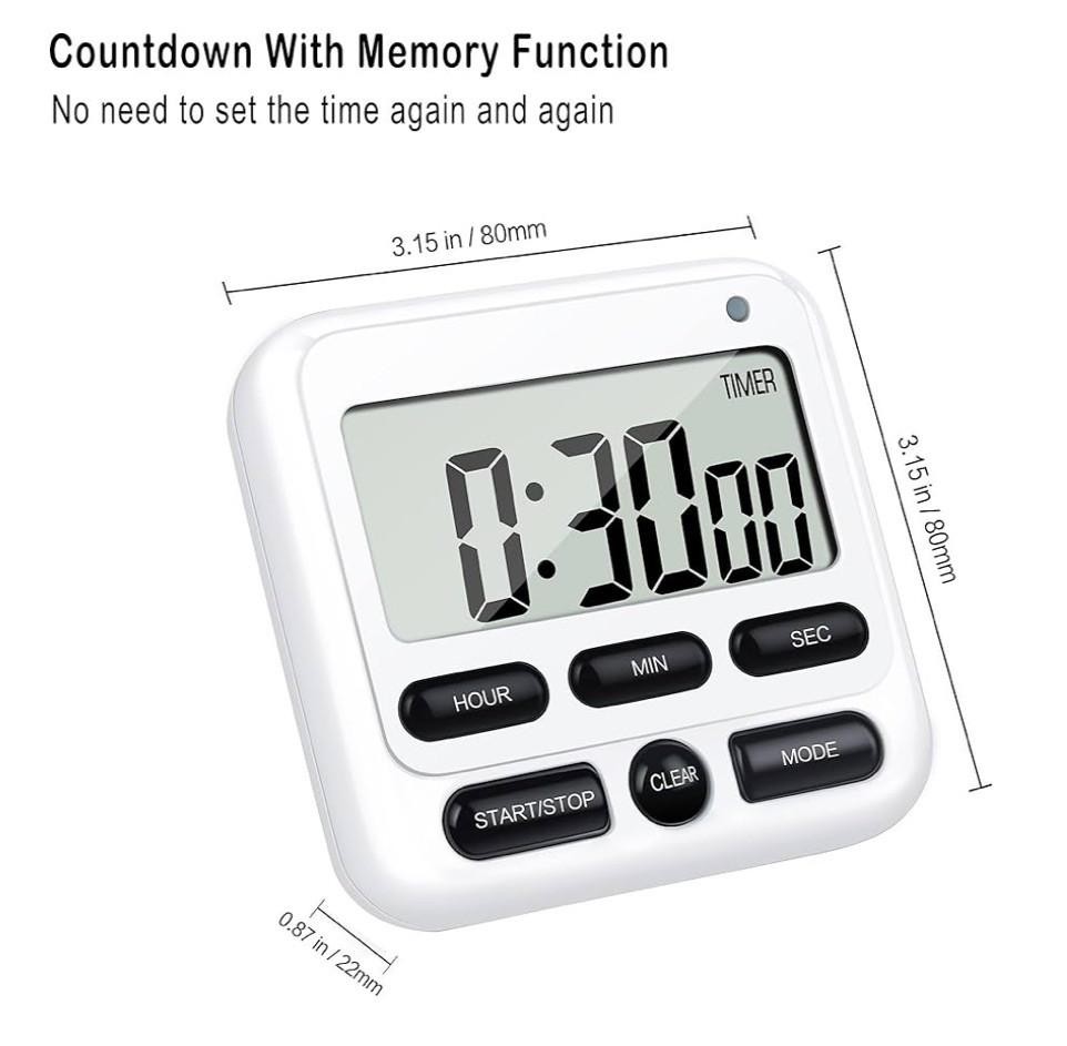 Ktkudy digital kitchen timer With 24 Hour Clock And alarm