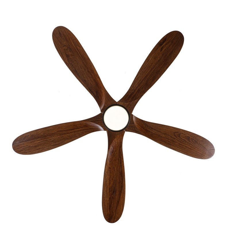 52" Modern Solid Wood Ceiling Fan w/Light 3CCT Noiseless Reversible APP/Remote