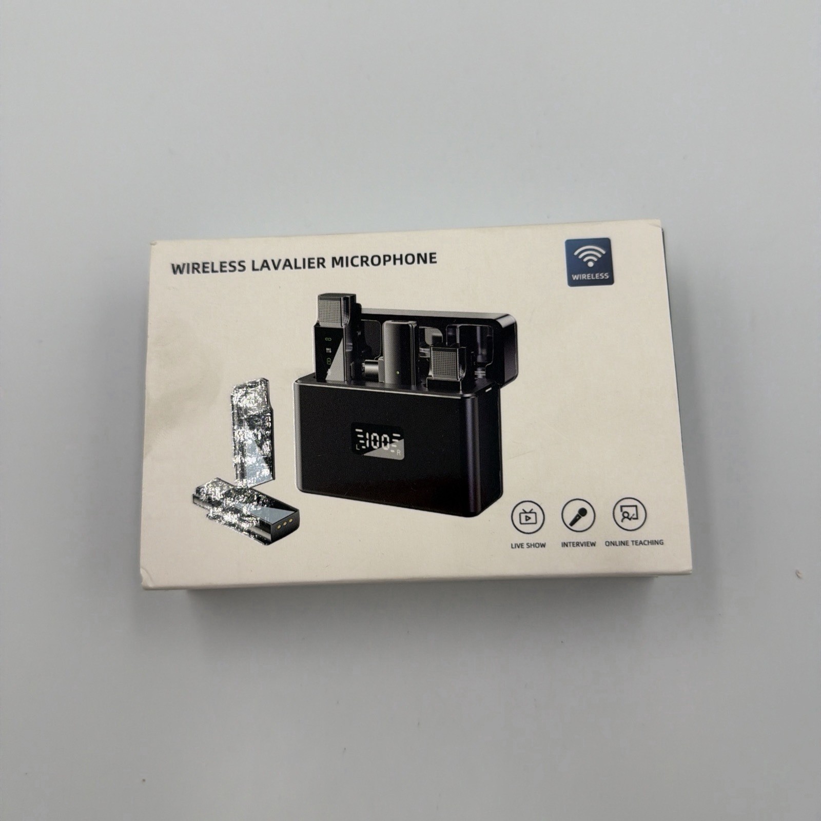 Wireless Lavalier Microphone for iPhone iPad Android, Active Noise Reduction