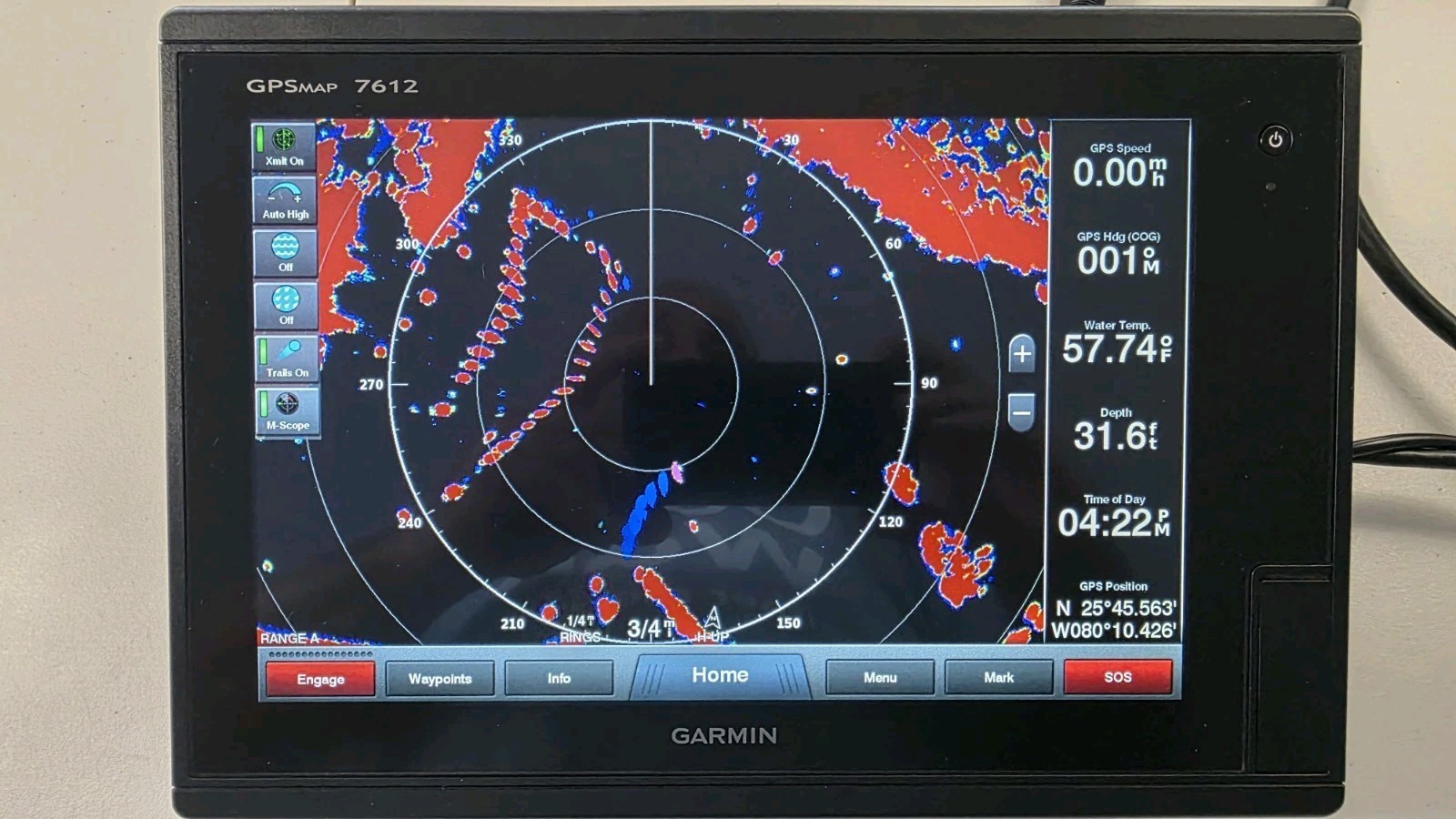 Garmin GPSMAP 7612 Chartplotter Fishfinder Touchscreen w/ Mount & Cable Tested