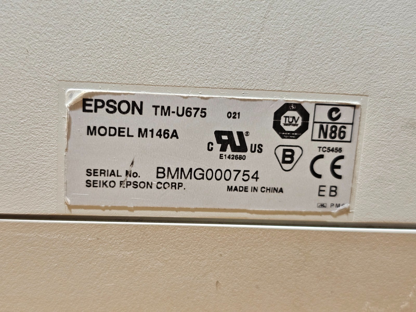 Epson TM-U675 M146A POS Receipt Printer USB