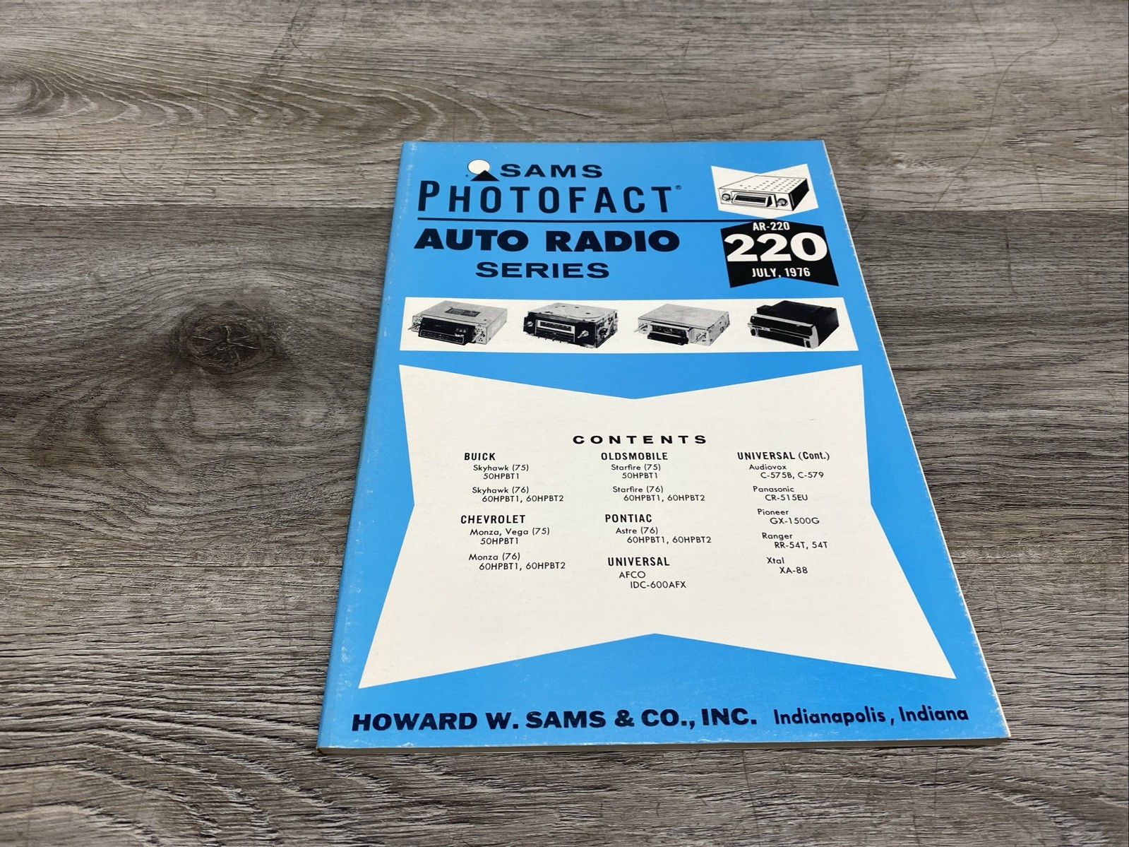 Sams Photofact Auto Radio Service Data Series Repair Magazine # AR-220