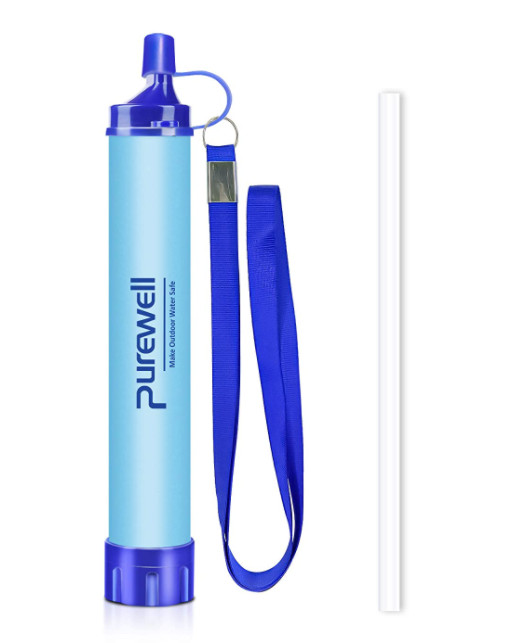 Purewell Water Filtration Straw Emergency Survival Filter Purify Backpacking