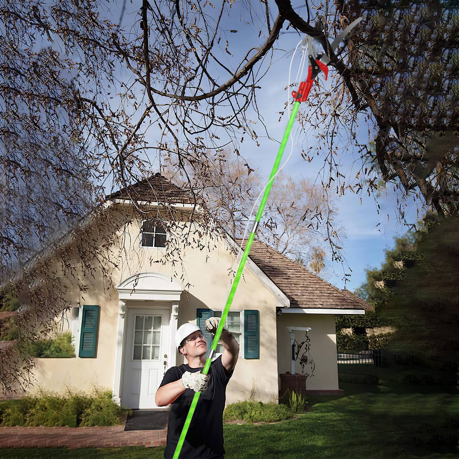 Pole Saw for Tree Trimming,Extendable Tree Pruner w/ Sharp Blade for High Branch
