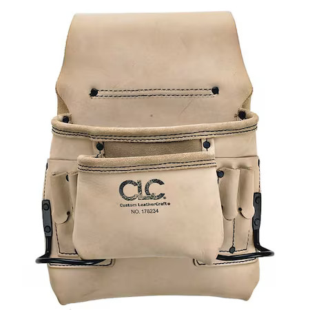 Clc Work Gear 178234 Tool Pouch, Tool Pouch, Tan, Leather, 8 Pockets