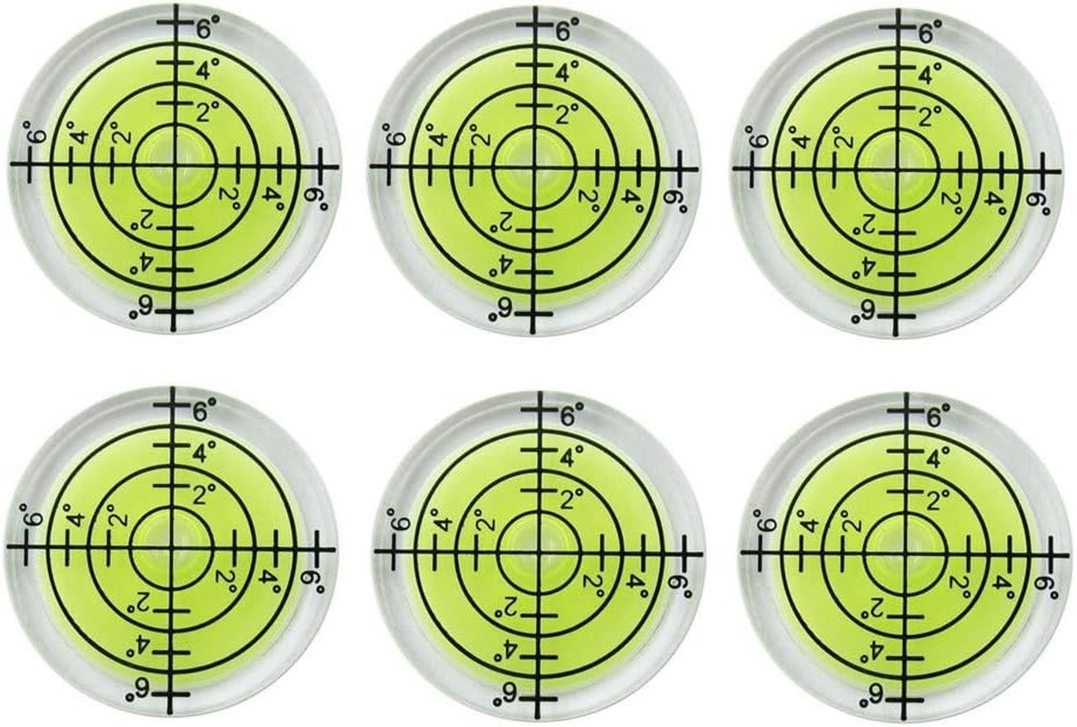 6Pcs Circular Bubble Spirit Levels 32X7Mm Degree Mark round Level Bubble Levelin
