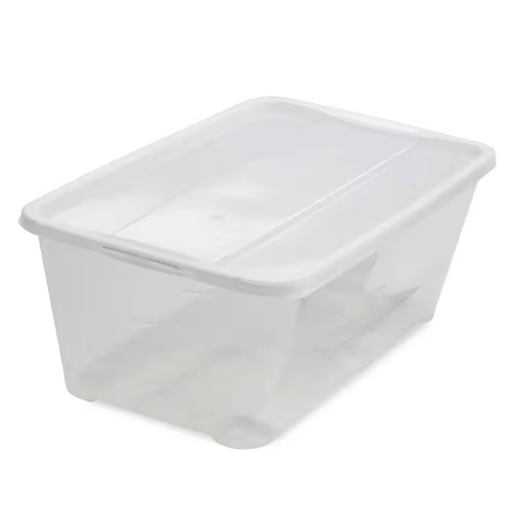 5.7-Liter Shoe and Closet Storage Box Stacking Containers, Clear (10 Pack)